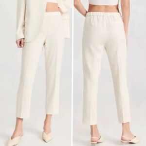 Theory Treeca Pull-On Calico Sharkskin Pants Linen Blend In Pumice Size 14